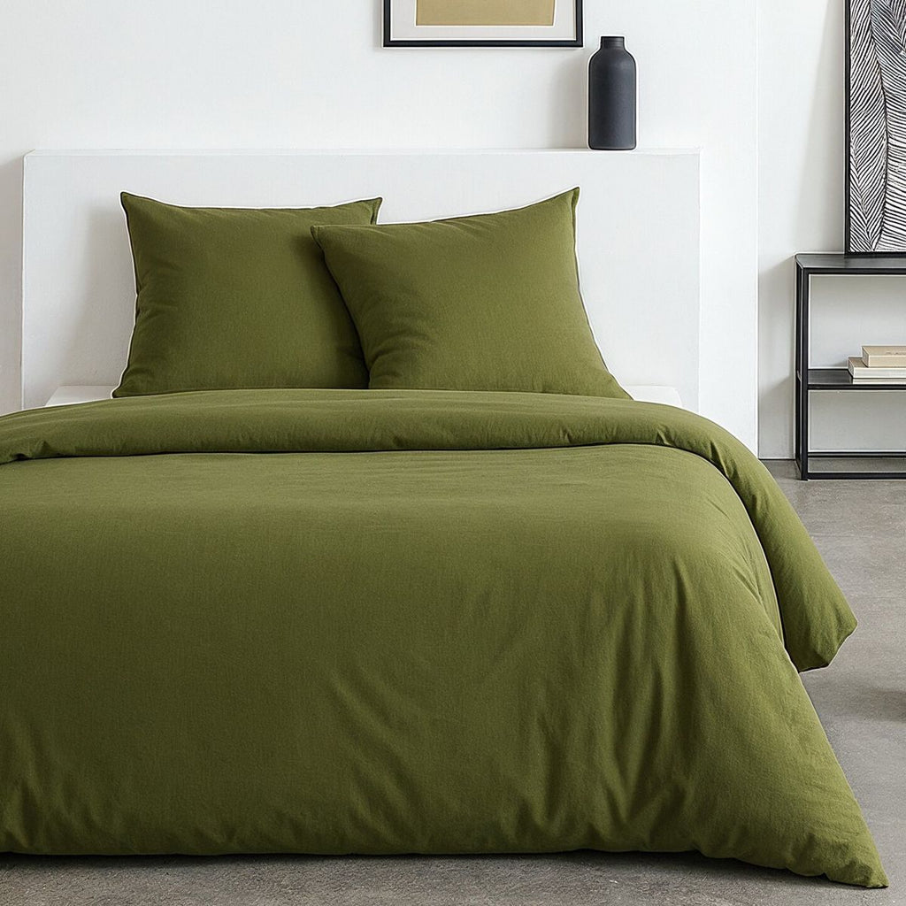 Juego Efecto Textura - Juego De Cama - Verde Oscuro