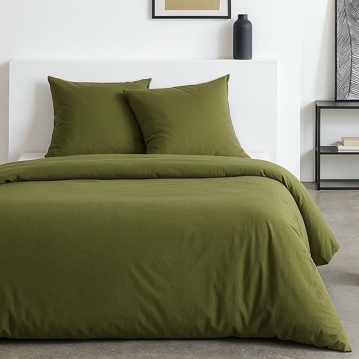 Juego Efecto Textura - Juego De Cama - Verde Oscuro