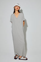 Maxi Robe Dua Rayures Noires, Fabriquée Au Portugal