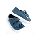 Chaussures Baskets Tennis En Toiles Scratchs - Bleu Navy - Mixte