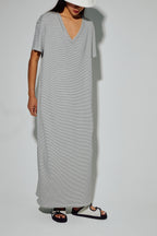 Maxi Robe Dua Rayures Noires, Fabriquée Au Portugal