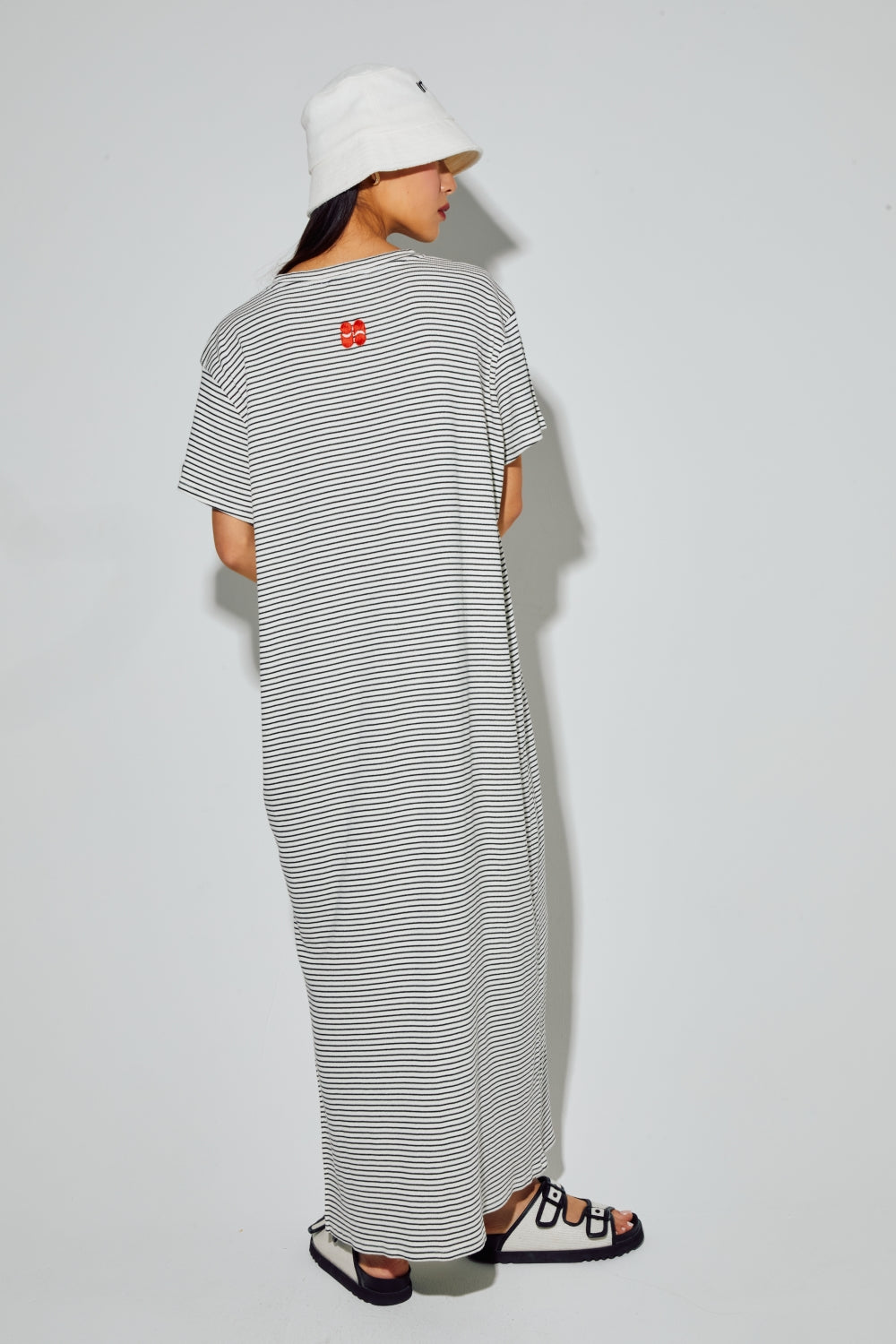 Maxi Robe Dua Rayures Noires, Fabriquée Au Portugal