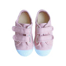 Chaussures Baskets Tennis En Toiles Scratchs - Vieux Rose - Mixte