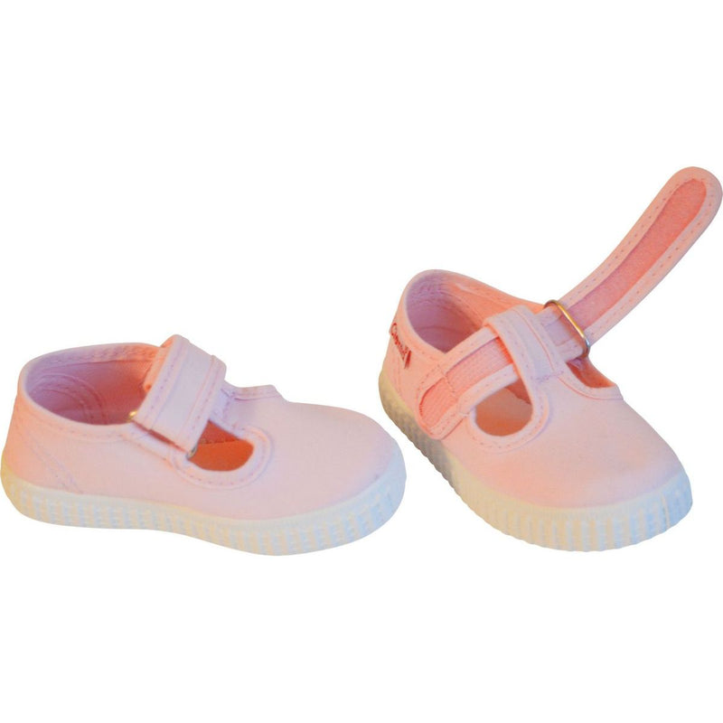 Canvas Mary Jane Sandals with Velcro Closure - Pale Pink - Girls