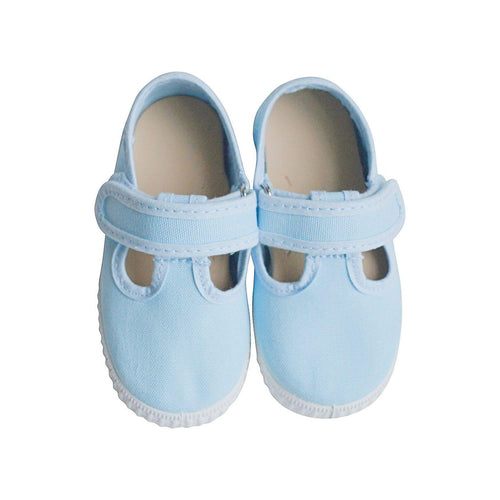 Chaussures Sandales En Toiles Salomé Scratch - Bleu Ciel - Mixte