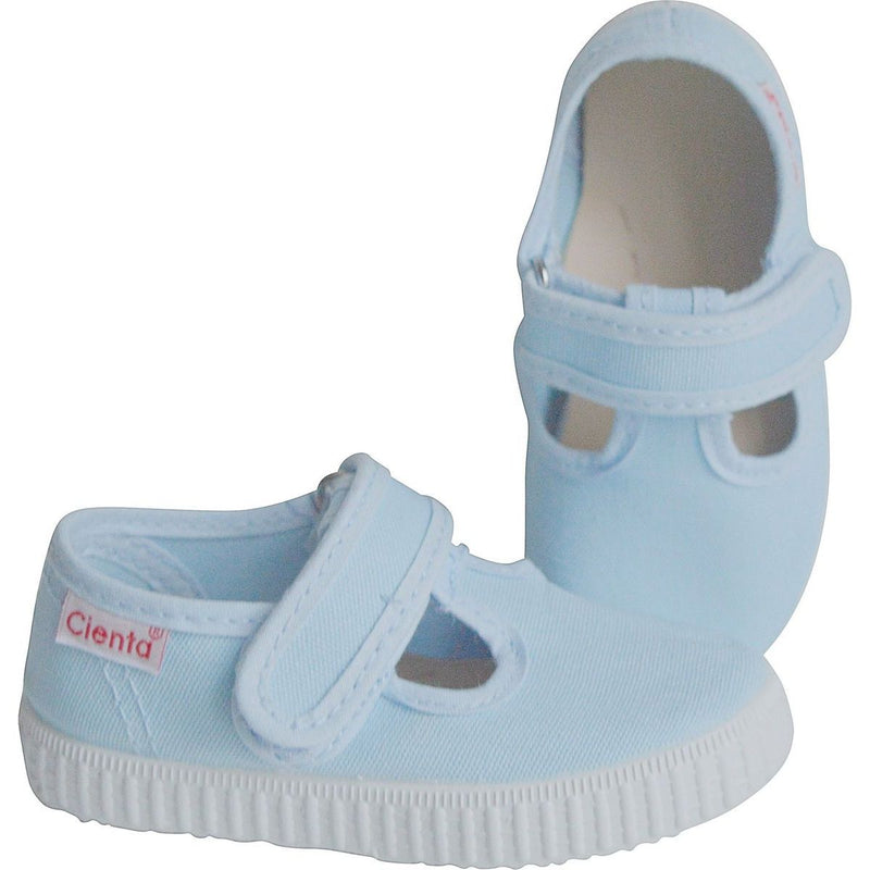 Canvas Mary Jane Sandals with Velcro Closure - Sky Blue - Unisex