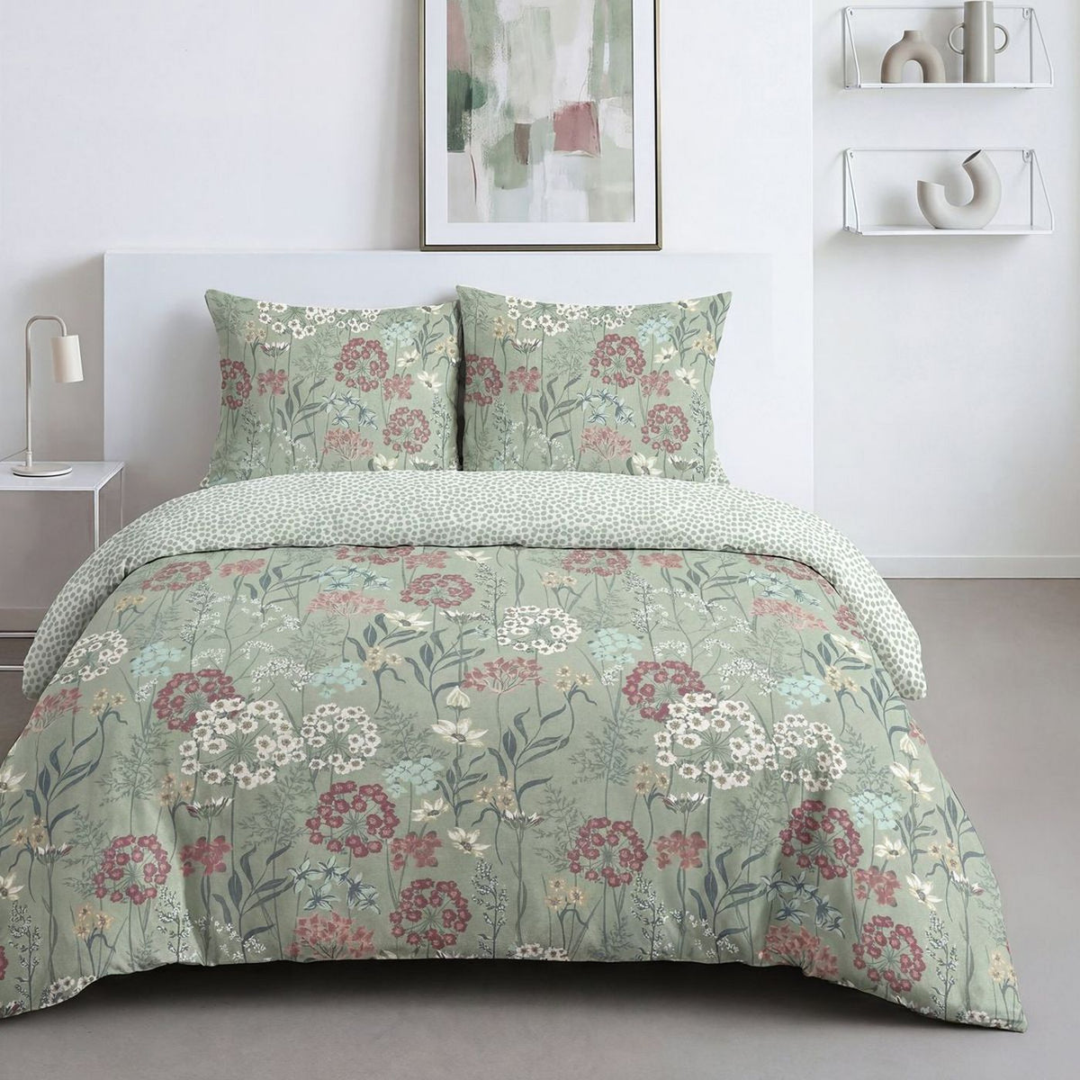 Sunshine - Parure De Lit Motif 20.35 - Sauge