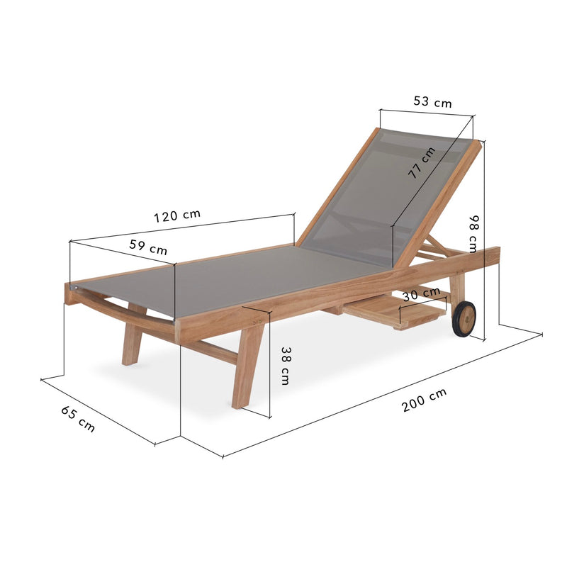 Gardena - Bain De Soleil En Teck Et Textilène - Anthracite