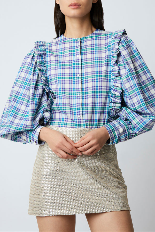 DUSTIN WESTERN BLUE BLOUSE