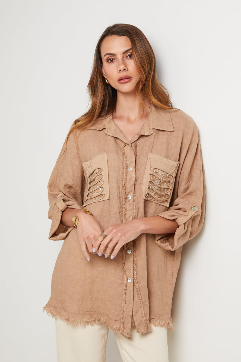 Camisa - Camel - Mujer