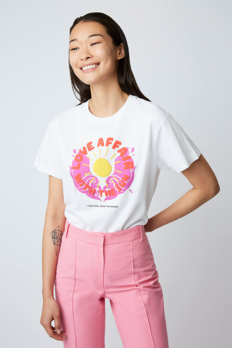 T shirt Welcome Love BLANC