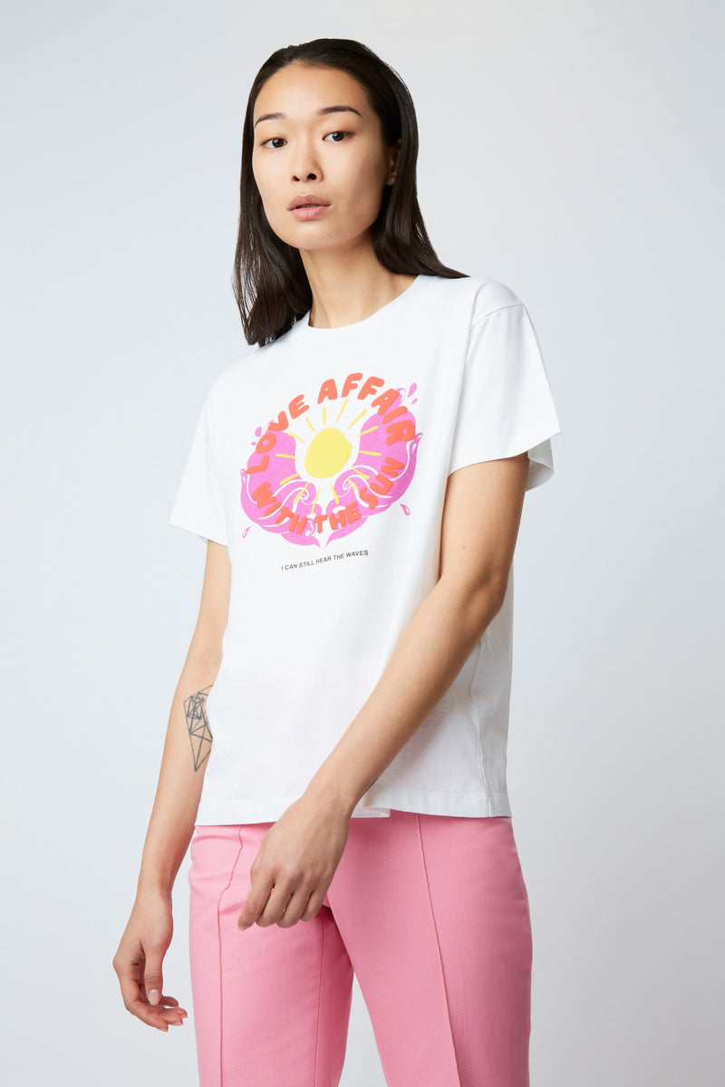 T shirt Welcome Love BLANC
