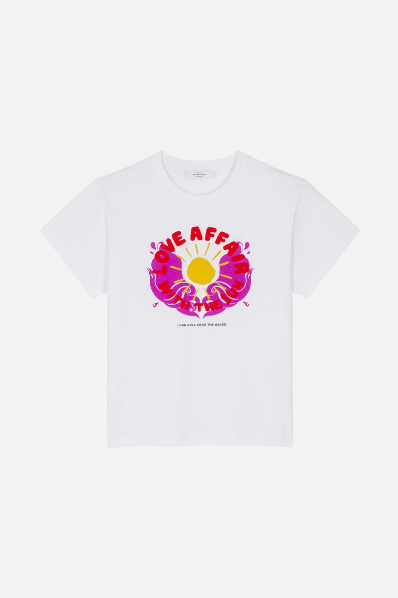 T shirt Welcome Love BLANC