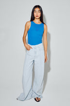 Le Denim Swiggy Palazzo Acid Blue Fabriqué Au Portugal