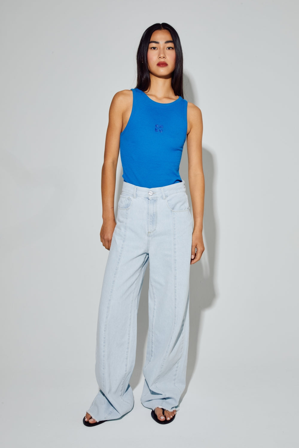 Le Denim Swiggy Palazzo Acid Blue Fabriqué Au Portugal
