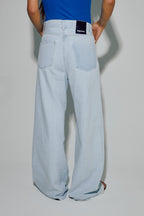 Le Denim Swiggy Palazzo Acid Blue Fabriqué Au Portugal