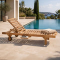 Gardena - Bain De Soleil En Teck Avec Roulettes - Naturel