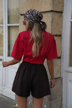 T-Shirt Sfiancata Albane - Rosso