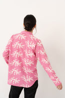 Camisa lazada bordada rosa - Vanó Studio