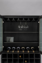 Travis - Wine Cabinet - Oak Veneer - Black Oak