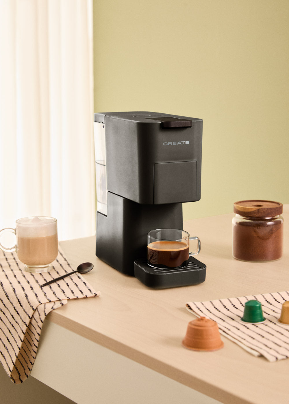 Thera Studio - Cafetière Multicapsule Express & Café Moulu - Noir