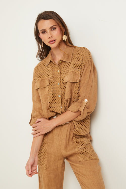 Camisa - Camel - Mujer