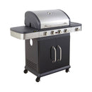 Fidgi - Barbecue Au Gaz 4 Brûleurs Et Plancha - Noir