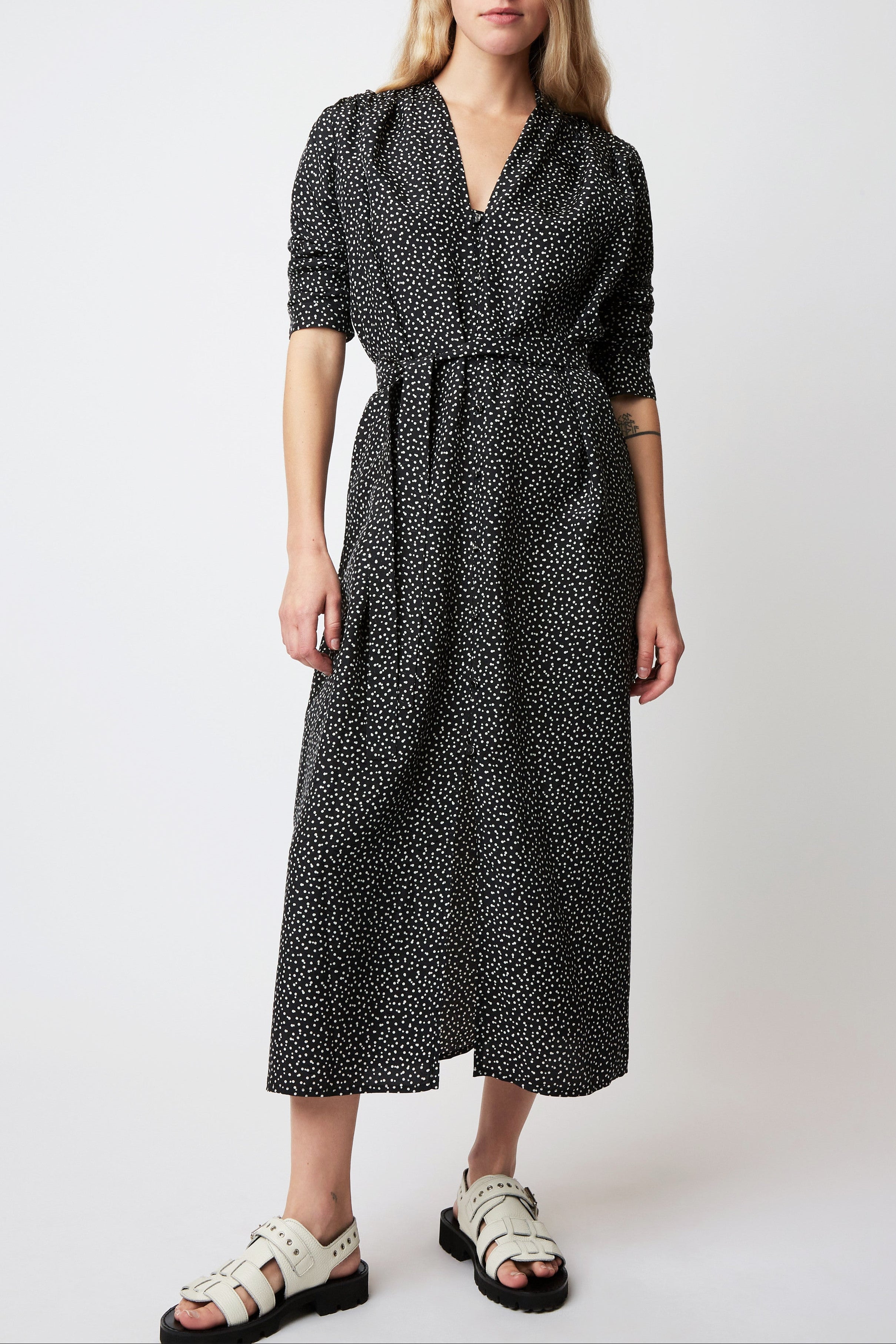 Edward Tic tac dress - geometric BLACK