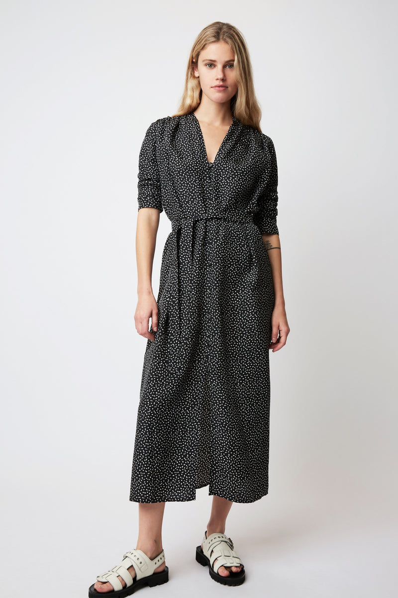 Edward Tic tac dress - geometric BLACK
