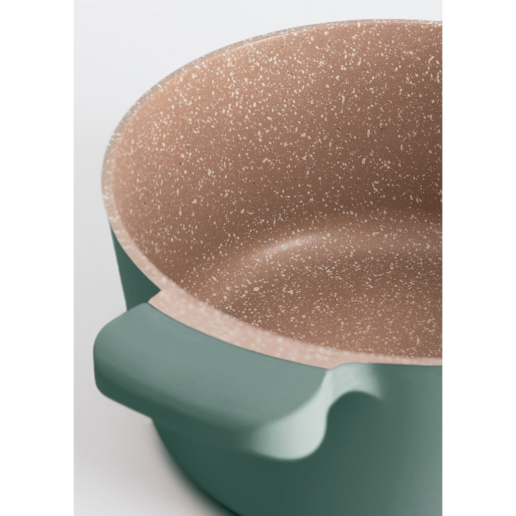 Pot Studio - Casserole En Fonte D'Aluminium Avec Poignées En Bakélite - 24Cm - Vert Sauge & Cuivre