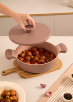 Pot Studio - Olla de aluminio fundido con revestimiento cerámico - 26 cm - Moka