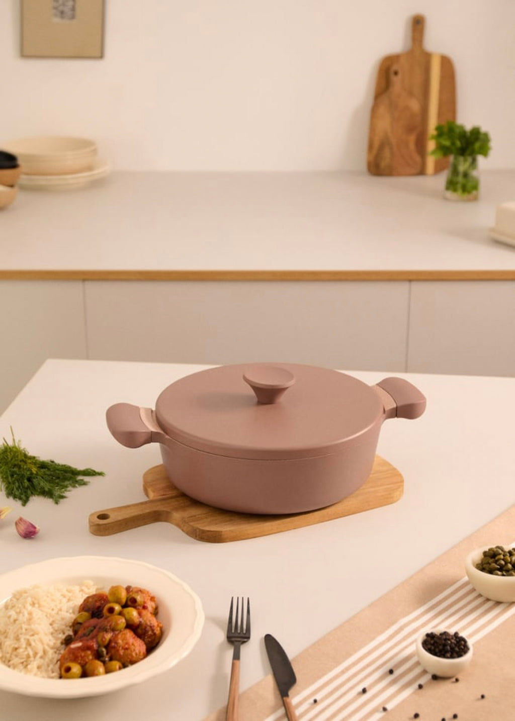 Pot Studio - Olla de aluminio fundido con revestimiento cerámico - 26 cm - Moka