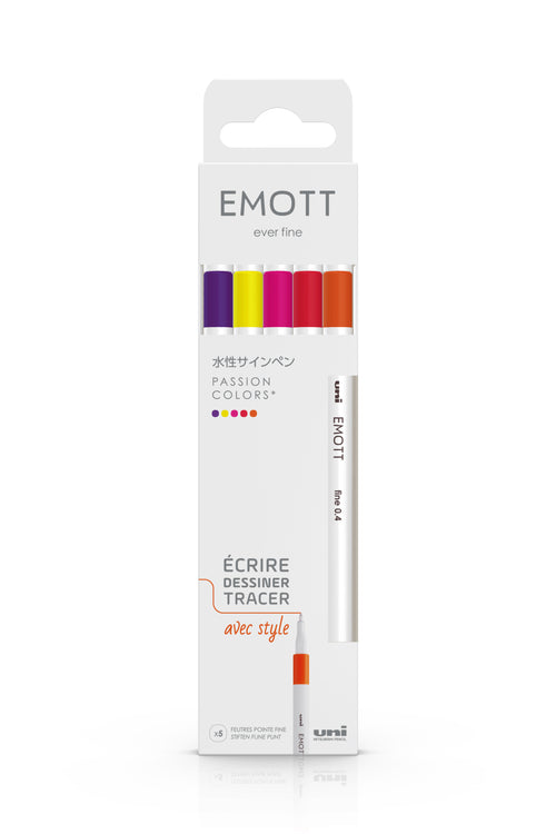 5 Feutres - Couleurs Passion - Emott By Uni-Ball