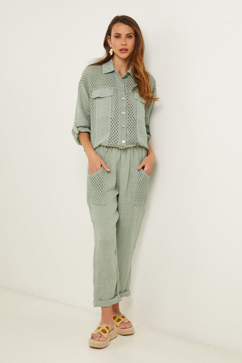 Pantalón - Verde Agua - Mujer