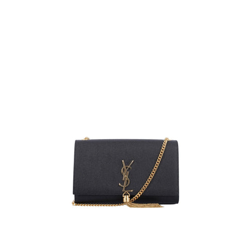 Sac Bandoulière Saint Laurent Kate Small Tassel Grain Leather Napkin - Femme - Black