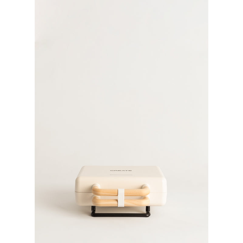 Stone Studio Double - Sandwichera, parrilla y gofrera con platos intercambiables - Blanco roto