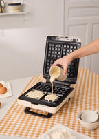 Stone Studio - Interchangeable-Plate Sandwich Grill and Waffle Maker - Off-White