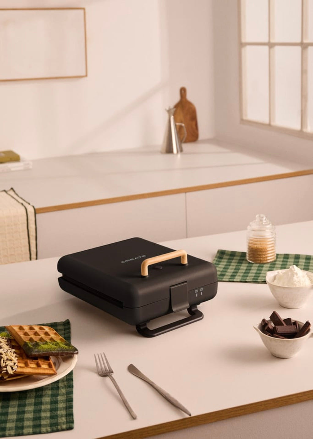 Stone Studio - Appareil À Croque-Monsieur, Grill & Gaufrier - Quadruple - Noir