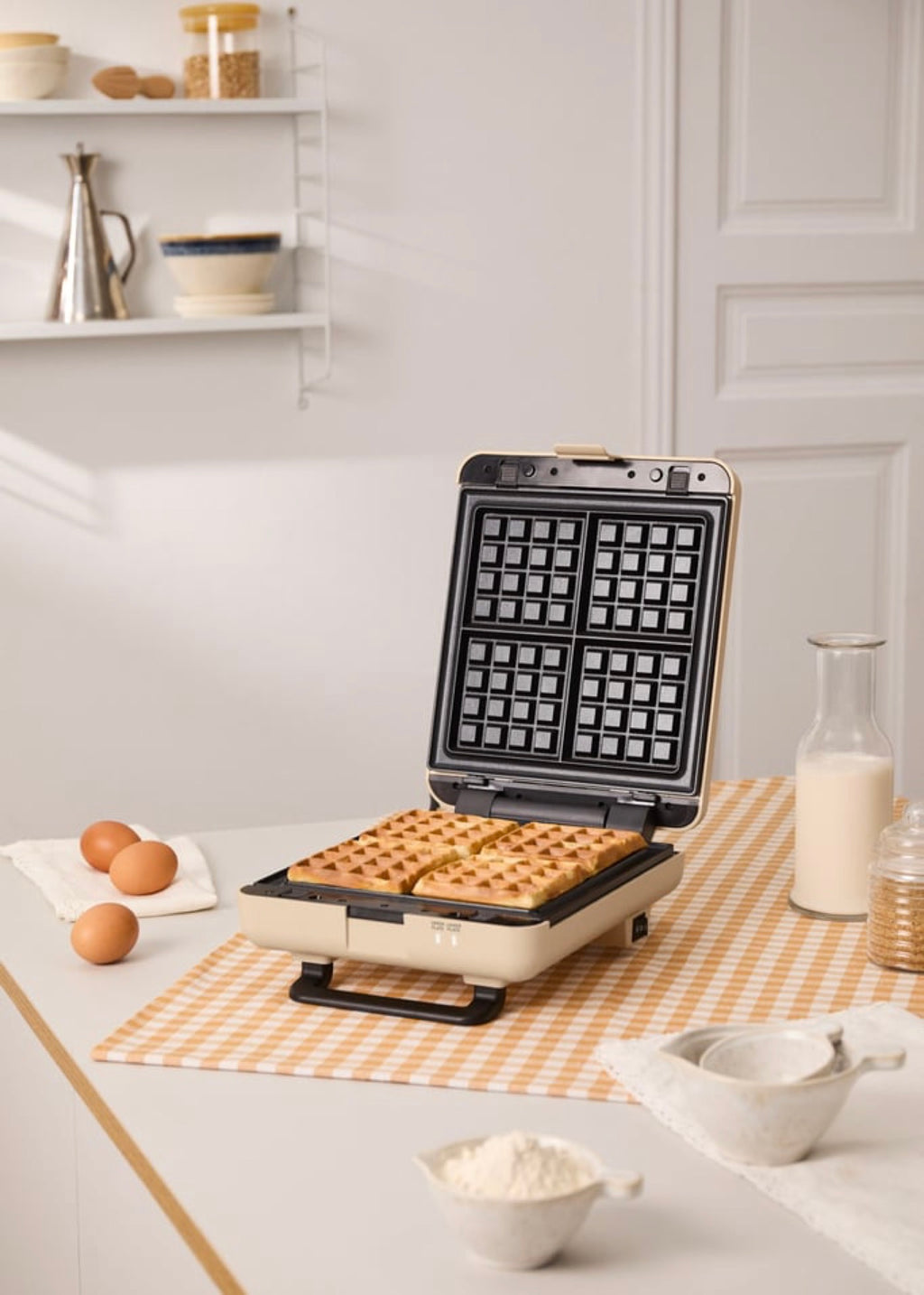 Stone Studio - Appareil À Croque-Monsieur, Grill & Gaufrier - Quadruple - Sable