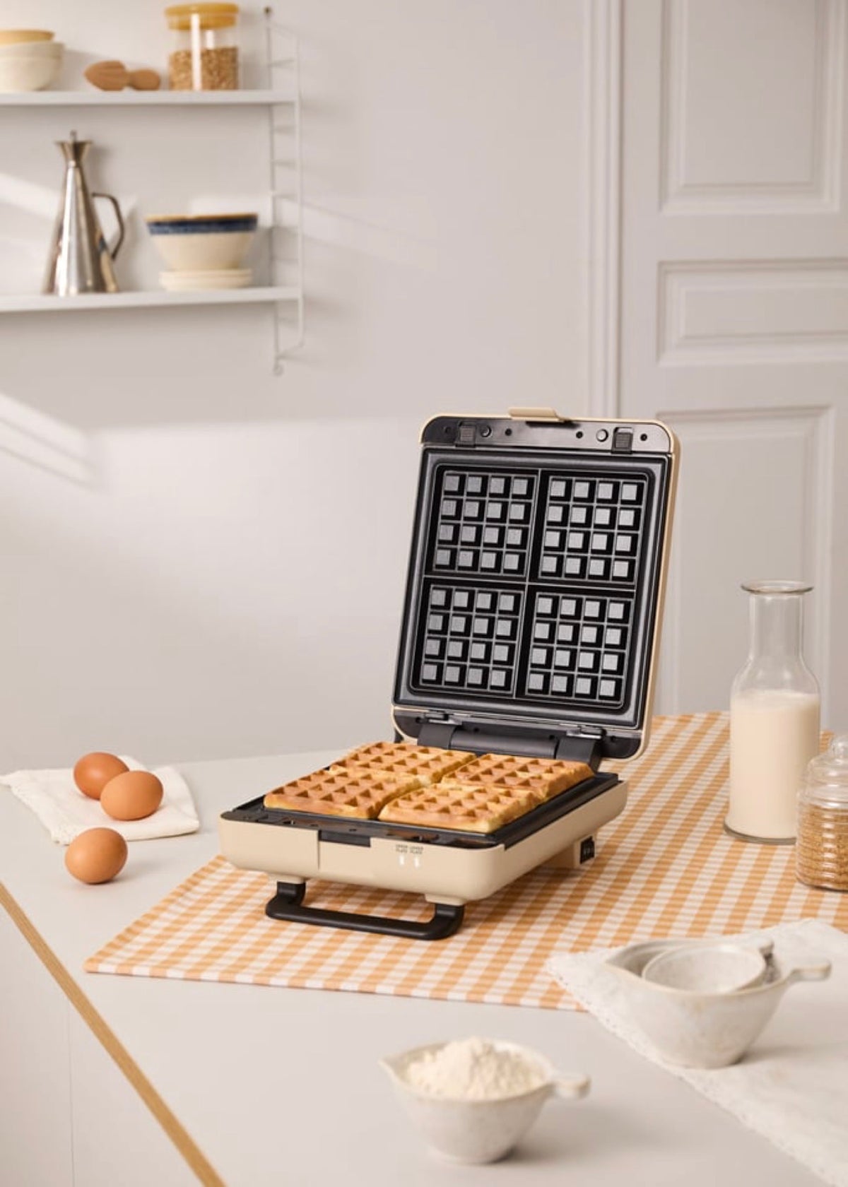 Stone Studio - Appareil À Croque-Monsieur, Grill & Gaufrier - Quadruple - Sable