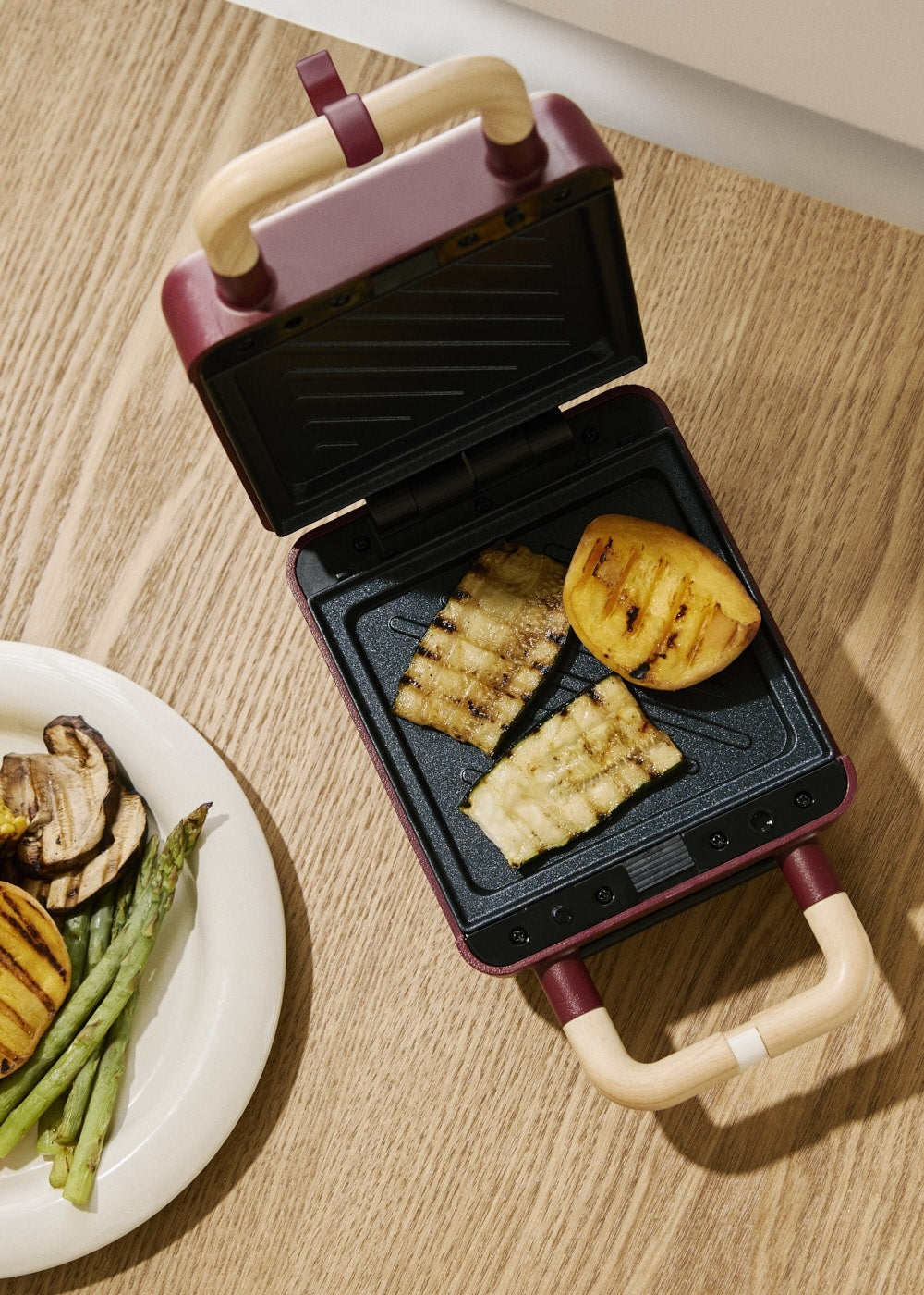 Stone Studio Individuel - Appareil À Croque-Monsieur, Grill Et Gaufrier À Plaques Interchangeables - Bordeaux
