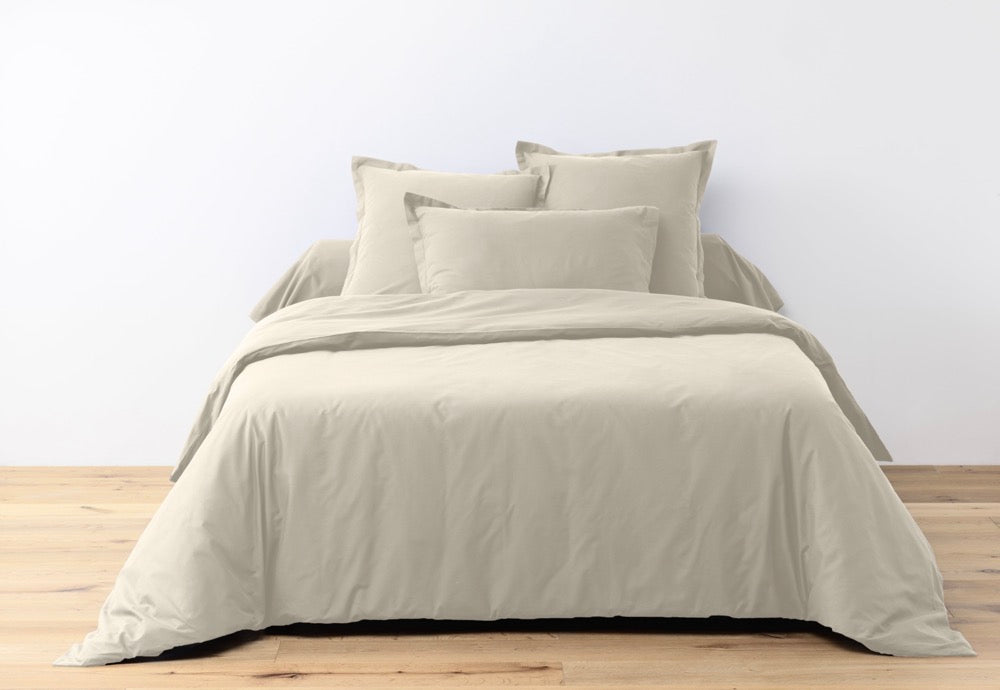 Bedding Set (Duvet Cover + Pillowcases) - 100% Cotton 57 Threads - Ivory
