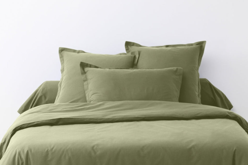 Essentiel - Lot De 2 Taies D'Oreiller - 100% Coton 57 Fils - Vert Verveine