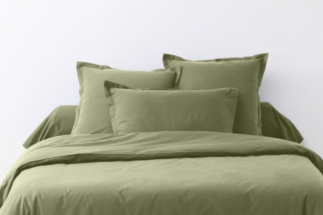 Essentiel - Lot De 2 Taies D'Oreiller - 100% Coton 57 Fils - Vert Verveine