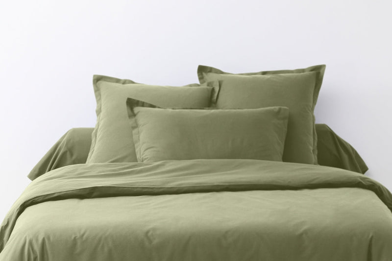 Set of 2 Pillowcases - 100% Cotton 57 Thread Count - Verbena Green