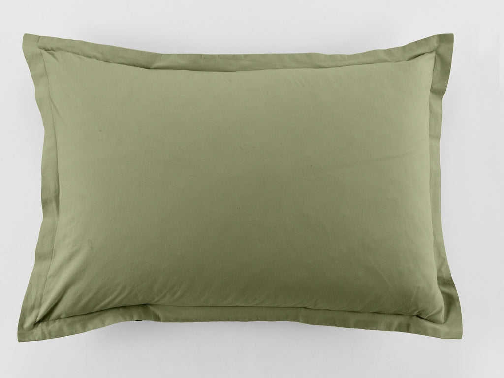 Essentiel - Lot De 2 Taies D'Oreiller - 100% Coton 57 Fils - Vert Verveine