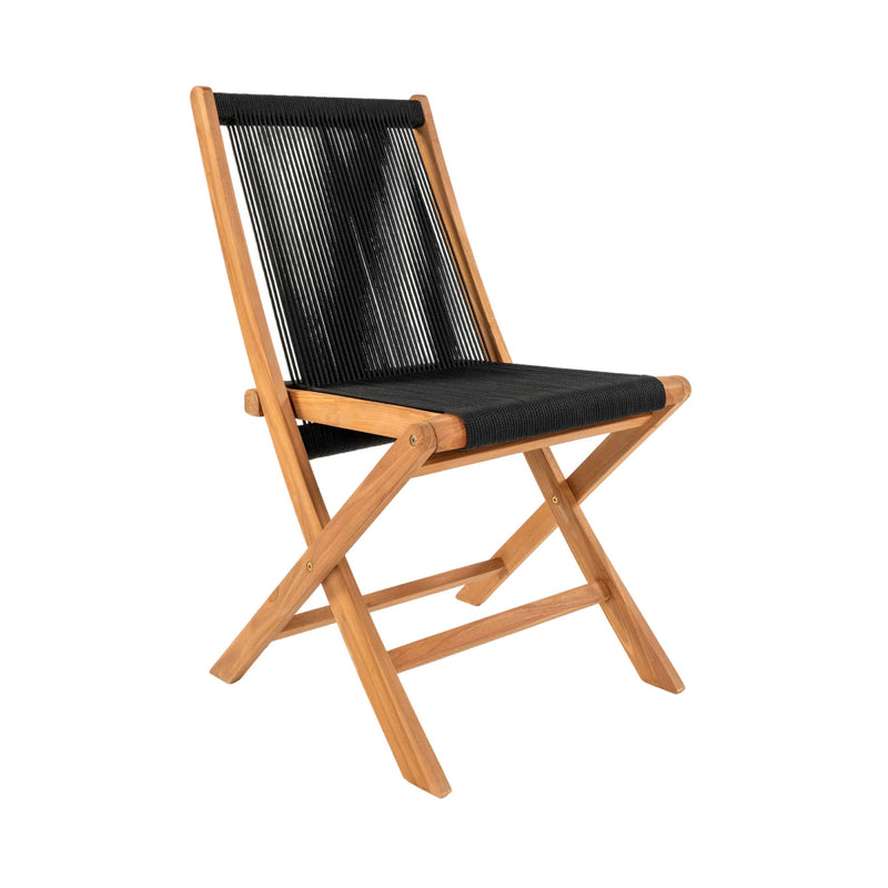 Lot De 2 Chaises De Jardin En Cordes Et Teck - Naturel