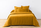 Bedding Set (Duvet Cover + Pillowcases) - 100% Cotton 57 Threads - Saffron Yellow