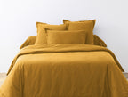 Bedding Set (Duvet Cover + Pillowcases) - 100% Cotton 57 Threads - Saffron Yellow