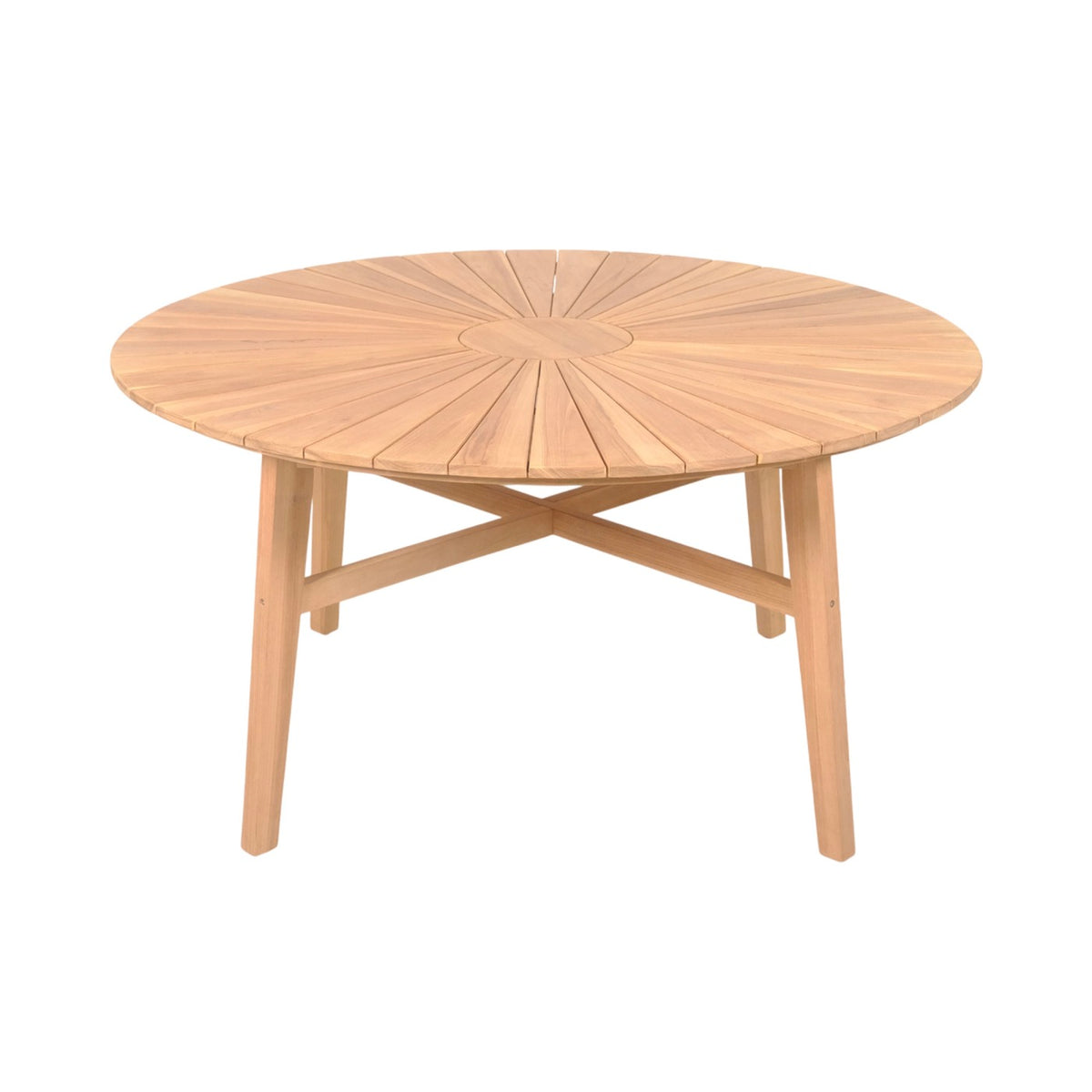 Table De Jardin Ronde En Teck - Naturel